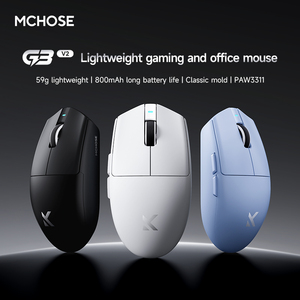 Chuột chơi game không dây MCHOSE G3V2, tùy chỉnh OEM, có dây/không dây, Bluetooth, 2.4G, thiết kế công thái học, lên đến 26000 DPI, Gpw - Product Image 2