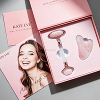Boîte cadeau en papier de luxe personnalisée pour ensemble de rouleaux de jade naturel et Gua Sha, emballage rigide écologique avec doublure en éponge et pelliculage mat