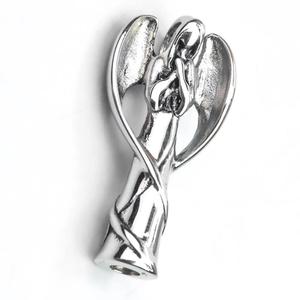 Dewi malaikat sayap Tempat abu Stainless Steel Memorial kremasi guci sudut kalung kenang-kenangan Tuhan liontin liontin gaya Barat - Product Image 2