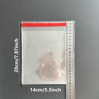Sacs en plastique transparent BOPP de 14 cm de large, refermables, autocollants, imprimés en gravure, personnalisables, pour l'emballage en supermarché, sacs cadeaux