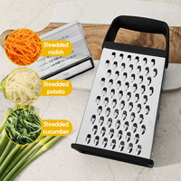 Râpe à fromage de cuisine portable à 4 côtés râpe à fromage en acier inoxydable avec boîte conteneur