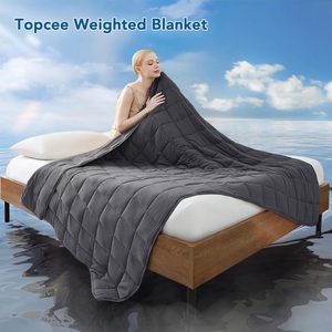 Manta Ponderada de Color Sólido Gris Oscuro, Acolchada e Hipoalergénica para Ropa de Cama de Primavera y Otoño - Product Image 4