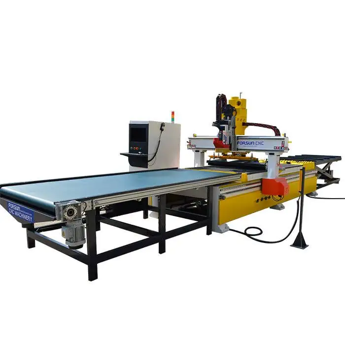 equipments producing auto loading nesting cnc router machineauto unloading production line wood furniture cutting machine 2140
