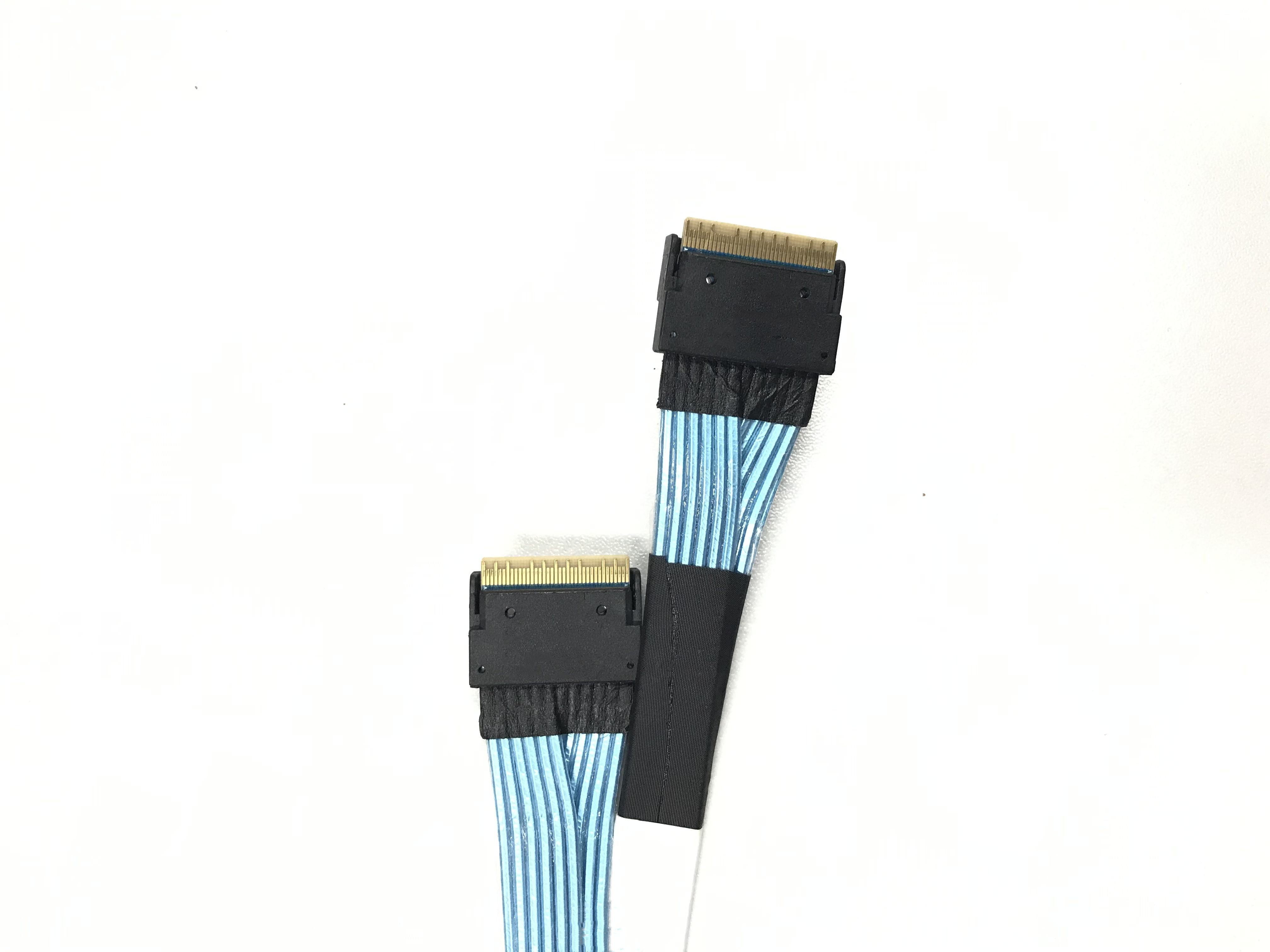 HONPNK Two Combination MCIO and SFF-LP8654 to SFF-8654 8X NVME Link Data Cable Server Hard Disk Data Cable