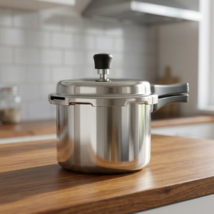 Casserole à pression en aluminium avec couvercle en acier inoxydable, revêtement multicouche, compatible gaz et induction - Product Image 4