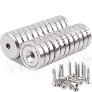 Aimants en néodyme à force de 25 lb avec trou fraisé et <span class=keywords><strong>capsule</strong></span> en acier, aimant en pot avec éléments en acier - Product Image 3