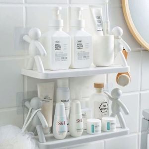 Customized Plastic No Punching Wall-Mounted Storage Rack for Tools <b>Wardrobe</b> Kitchen Bathroom Living Room Spice Organizer Shelf - Product Image 1