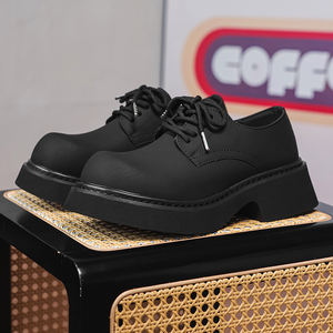 Chaussures habillées de luxe pour hommes, noires, qualité supérieure, faites à la main, à semelle épaisse - Product Image 3