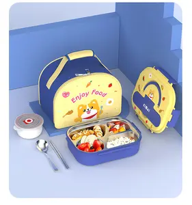 Y21 Food Grade 316 Aço Inoxidável Lunch Box Colorido Cartoon Food Embalagem Térmica Lunch Box Portátil Crianças Bento Lunchbox