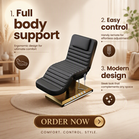Table de massage électrique pliable de luxe avec 3 moteurs, cadre métallique portable pour hôpital, salon, salle de séjour et salle de bain