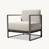 Sofá de aluminio recién llegado de MÁLAGA, conjunto de muebles de exterior, muebles de jardín de Metal de lujo contemporáneo, sillón de gama alta