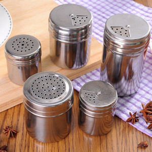Stainless Steel Seasoning Shakers Set 5 Pcs With Perforated Lids For Kitchen And Barbecue Use - Product Image 1