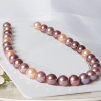 Perles Edison 10-11mm Blanc Rose Violet pour Collier Perle Strand39-4 0cm