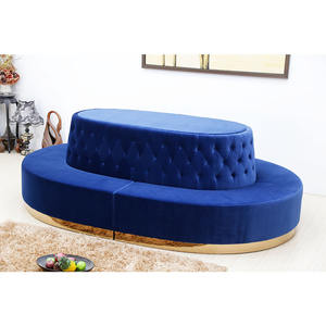 บูธโซฟากำมะหยี่สีน้ำเงินดีไซน์หนัง PU สำหรับร้านอาหารโซฟาแบบตั้งโต๊ะ3ที่นั่ง6FT ตลาดสหรัฐอเมริกา - Product Image 6