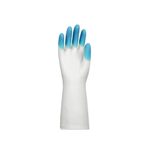 Gants de vaisselle bicolores 32 cm, gants de nettoyage de cuisine en caoutchouc imperméables - Product Image 1