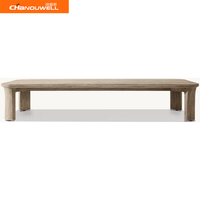 Table basse rectangulaire d'extérieur en teck de qualité supérieure, table centrale moderne pour patio, villa, resort, mobilier de bord de piscine