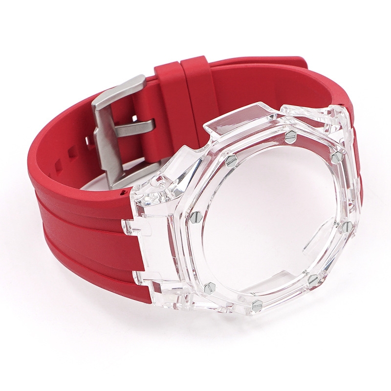 Coque transparente + rouge