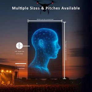 Layar <span class=keywords><strong>LED</strong></span> Sky Fly Flag Ultra Ringan Fleksibel Tahan Air untuk Iklan di Drone - Product Image 1