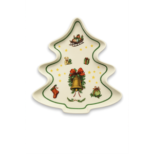 Piatto a Forma di Albero di Natale 28 Cm, Piatto Decorativo per Servire durante le Festività - Product Image 1