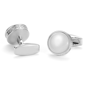Fashion French Big White Round Zircon Cufflinks for Men Luxury Men's <b>Shirt</b> Metal Alloy Cufflinks - Product Image 4