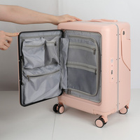 Valise pour enfant à coque rigide ABS+PC, classique, avec siège bébé, 4 roues pivotantes, serrure TSA, ouverture frontale, extensible, bagage à main pour enfants