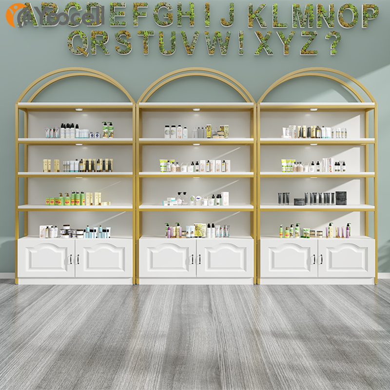 Yoocellサロン美容製品ディスプレイ棚製品棚ゴールドフレーム| Alibaba.com