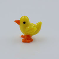 Figurines d'animaux miniatures artisanales en verre de Murano soufflé à la main - Poulet, Oie, Décoration de ferme, Petite œuvre d'art en verre