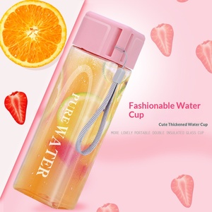 Simple Square <b>Plastic</b> Water Cup Creative Summer Portable Tumbler Leak‑Proof Drop‑Resistant Custom Logo Popular Drinking Cup - Product Image 3
