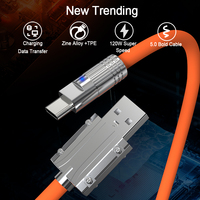 Ventas al por mayor cable de carga súper rápida de aleación de zinc de metal Cable USB para la serie iPhone y teléfono Android