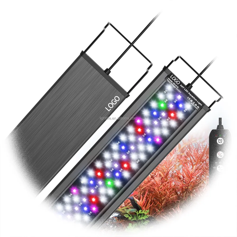 Us Eu Uk Plug 24/7 Mode Aluminium Full Spectrum Vistank Zoetwater Plant Led Aquarium Met Timer Licht Lamp