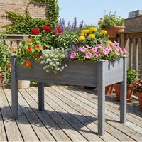 Bac à légumes surélevé avec pieds, jardinière en bois surélevée pour plantes d'extérieur, fleurs, fruits, légumes et herbes aromatiques