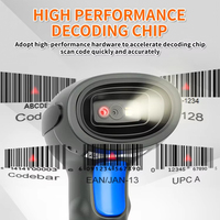 Lector de Códigos QR Inalámbrico HENEX HC-3208R, Escáner de Códigos de Barras para Supermercados, Escáner USB para Inventario y Almacenes