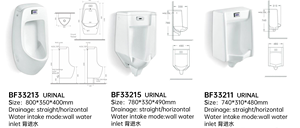 Urinario de cerámica moderno para hombre BF32208, respetuoso con el medio ambiente, fácil de limpiar, dispositivo de micción fiable para hoteles, superventas - Product Image 3