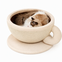 Coussin-griffoir en sisal pour chat, lit-couffin en peluche pour chats d'intérieur
