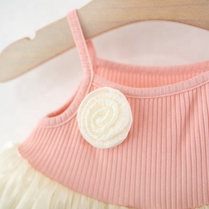 Abito Estivo di Alta Qualità per Bambine, Vestito Monocolore con Collo all'Americana in Stile Coreano con Pizzo - Product Image 3