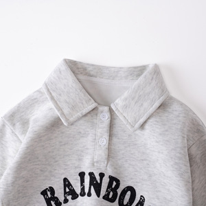 Automne enfant en bas âge sportif couleur unie Polo garçons sweats enfants garçons pull <span class=keywords><strong>sweat</strong></span> mode unisexe vêtements - Product Image 5
