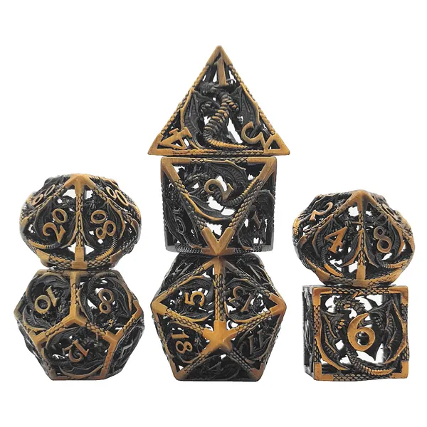 Direct Selling Dragon and Dungeon Dice Metal Hollow Set Game Dice