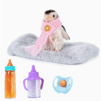 Pingouin réaliste en silicone avec poils implantés à la main, style Reborn, jouet de collection animal simulé