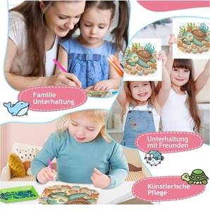 Puzzle Fai-da-Te per Interazione Genitore-Figlio, <span class=keywords><strong>Disegno</strong></span> Diamantato per Bambini, Motivi Animali Cartoon, Pittura a Olio su Tela, Ecologico - Product Image 5