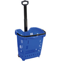 Panier de courses roulant en plastique écologique avec logo personnalisé, durable, pour supermarché, avec poignée télescopique et roues