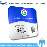 Carte NFC personnalisée de haute qualité en acrylique, plaque de signalisation Google Review Tap, code QR, carte NFC intelligente en PVC pour les entreprises