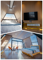 Vente chaude Quacent De Luxe Sips A-Frame Villa Basse Maison Modulaire Isolée À La Chaleur Préfabriquée Petite Maison Triangle Pour Appartement Pref