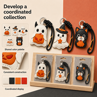 Breloque de sac en cuir patchwork d'Halloween en gros, pendentif de sac personnalisé, porte-clés, décoration de fête, OEM ODM pour les acheteurs de marques mondiales