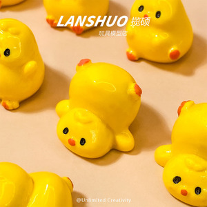 Lanshuo - Miniatura de Pollo Regordete de Resina, Decoración, Accesorio para Manualidades, Decoración del Hogar - Product Image 1