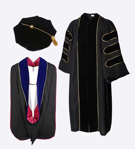 Robe académique Tam pour <span class=keywords><strong>doctorat</strong></span> Robe <span class=keywords><strong>de</strong></span> fin d'études doctorales violette - Product Image 2
