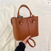Sac fourre-tout mini en similicuir uni pour femme avec nœud décoratif, sac à main décontracté à bandoulière détachable