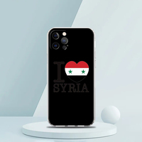 Personnalisé pour iPhone 15 16 14 13 12 Mini 11 Pro Max XS X XR SE 7 8 Plus TPU Silicone Couverture Transparente Syrie Drapeau De Luxe Clair coque de téléphone