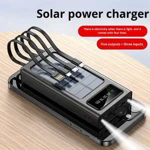 30000mAh Portable Solar Power Bank New LI-Polymer Battery Type-<strong>C</strong> <strong>Input</strong> Interface 10W <strong>Output</strong> Power Built-In Cable Travel <strong>4</strong>-Port - Product Image 4