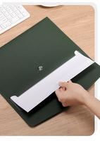 Porte-documents en cuir PU résistant à l'eau personnalisé format A4 avec un sac organisateur de documents de bureau doux, motif pour l'école et le bureau