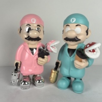 Schwarze Mario Super Killer Figur Statue Dekorative Harz-Skulptur für Pop-Art Filmcharakter Ornament Kunstharz-Handwerk